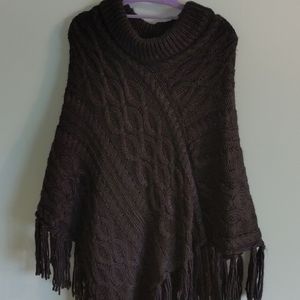 Knit black poncho